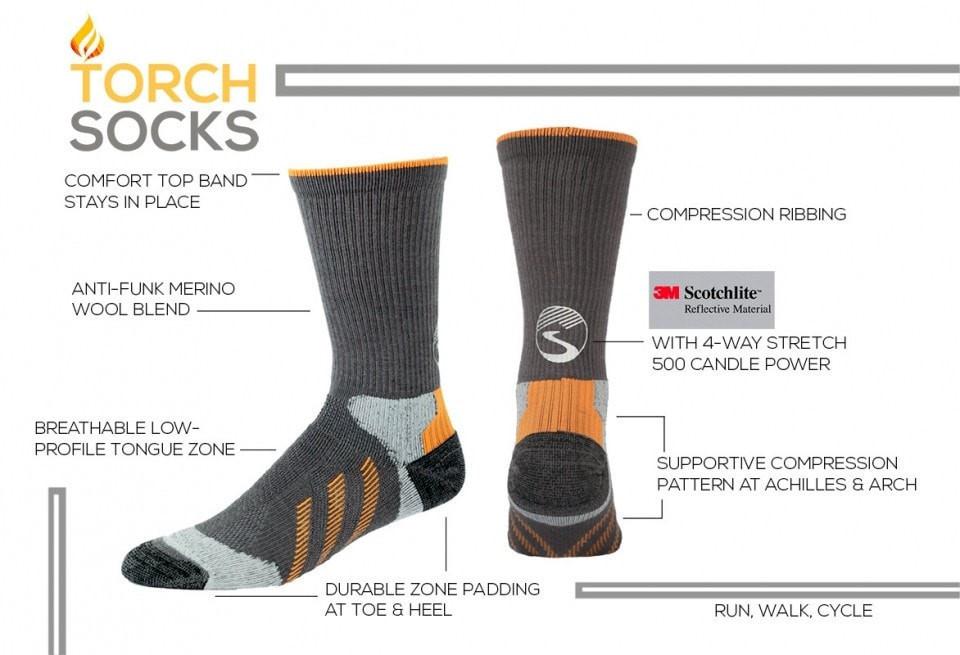 Reflective Torch Socks - Ankle Height